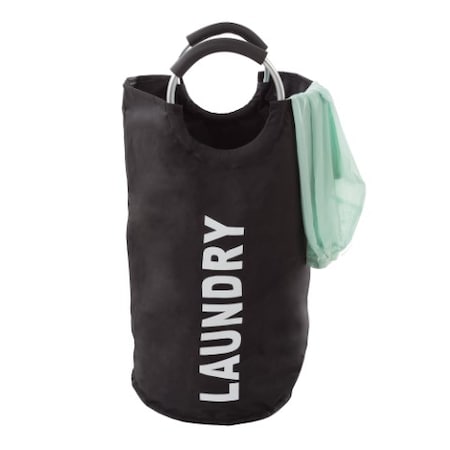 Hastings Home Laundry Hamper, Large Collapsible Canvas Clothes Basket with Round Handles for Convenient Carrying 958827BRM